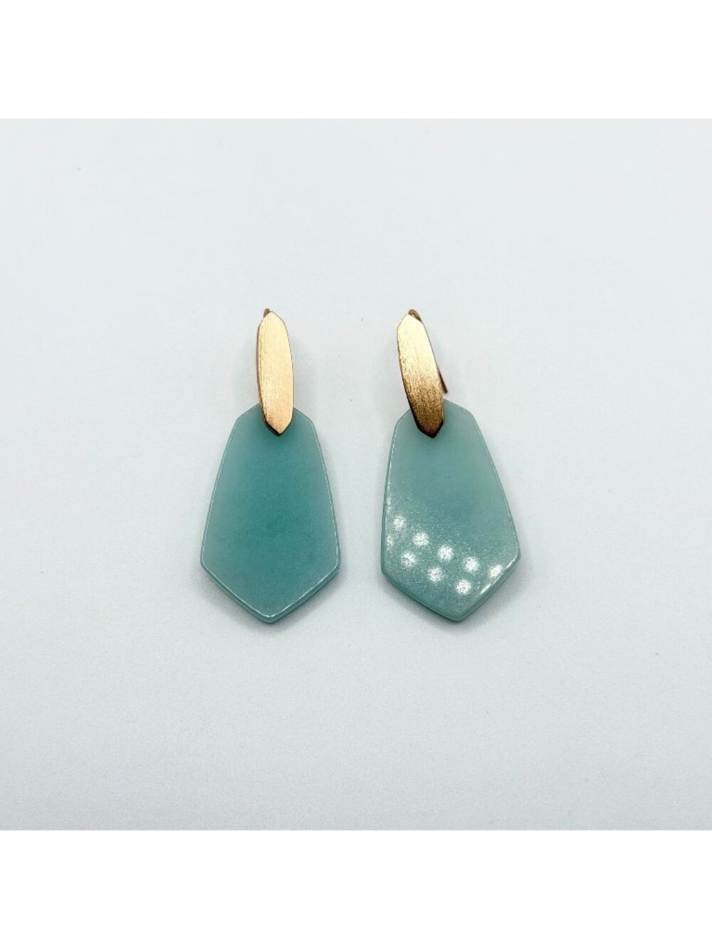 Kendra Scott Camilia Earrings Rose Gold Tone Teal Quartzite Dangle Drop Jewelry